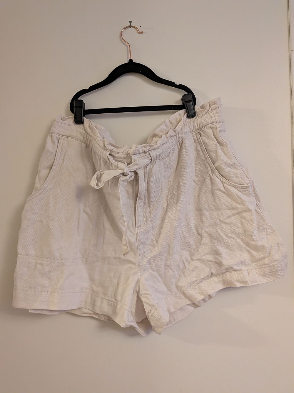 Old Navy White High-Waist Drawstring Shorts